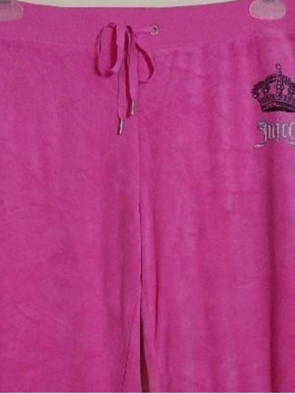 Juicy Couture Pink Capri Velour Track Pants with Logo Waistband